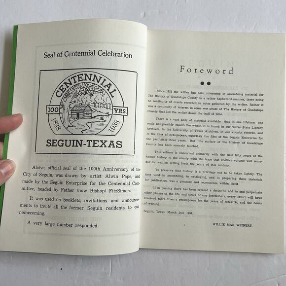 An Authentic History of Guadalupe County TX by Willie Mae Weinert 1976 Softcover - Picture 4 of 7